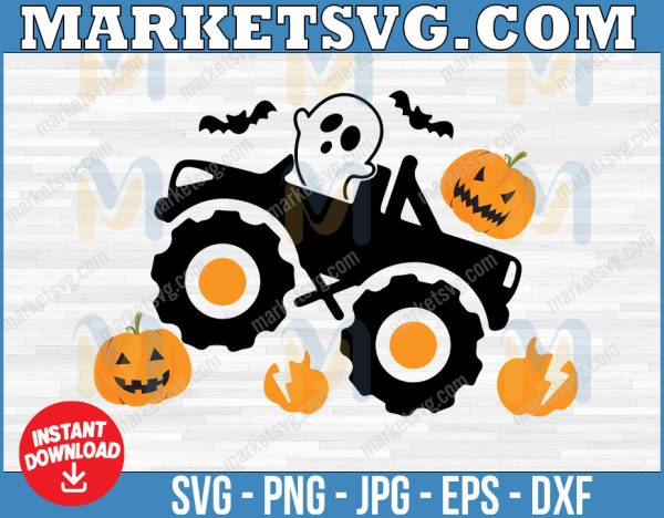 Halloween 2022, Boo Monster Truck Diy Crafts Svg Files For Cricut, Silhouette Sublimation Files