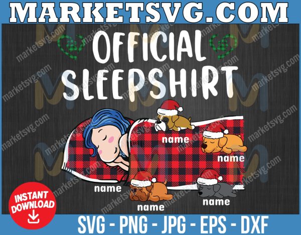 Official Sleepshirt Dog svg, Lover Shirt, Dog Lover Gifts, Buffalo plaid svg, Custom Shirt, Merry Chrismas svg, svg, eps, svg file, png, svg, Cricut, Digital download