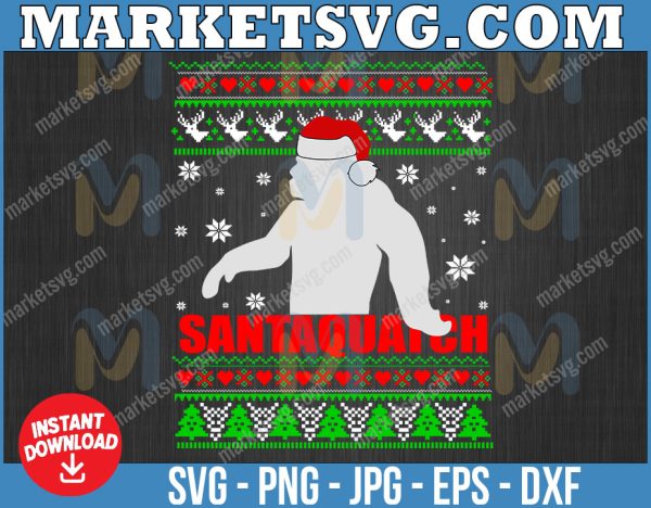 Santaquatch svg, Merry Chrismas svg, Christmas 2022,svg, eps, svg file, png, svg, Cricut, Digital download