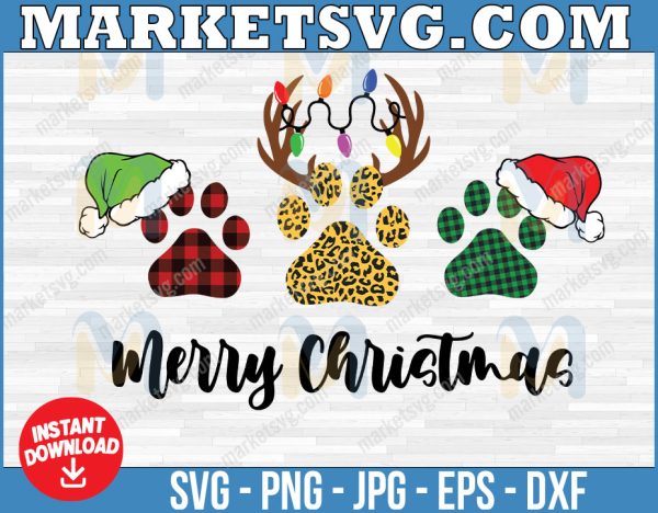 Merry Christmas paws png, Christmas sublimation designs download, digital download, sublimation graphics, paw prints png, dog sublimation