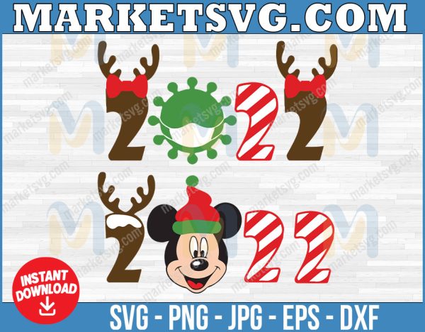 Christmas Mouse Head 2022 bundle SVG, Reindeer Head svg, Merry Chrismas svg, Christmas 2022,svg, eps, svg file, png, svg, Cricut, Digital download