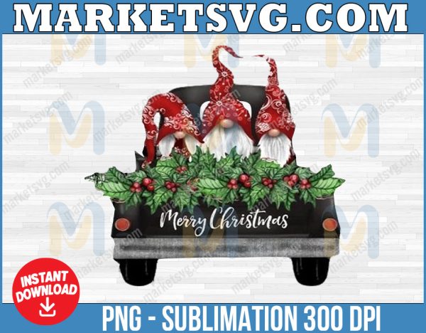 Merry Christmas gnome on the car PNG, waterslide images, gnome image, Christmas decal,Christmas sublimation, download, tumbler graphics