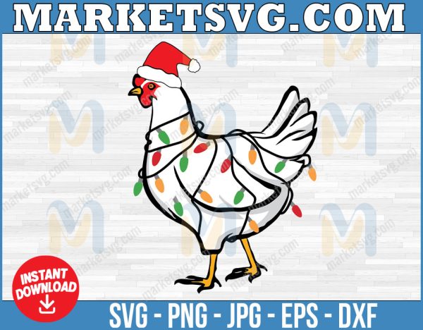 Chicken Christmas Cuttable Design SVG PNG DXF & eps Designs Cricut Cameo File Silhouette