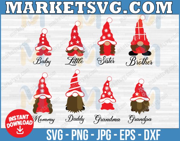 Family Gnome svg bundle, Christmas Gnome svg, Merry Chrismas svg, Christmas 2022,svg, eps, svg file, png, svg, Cricut, Digital download