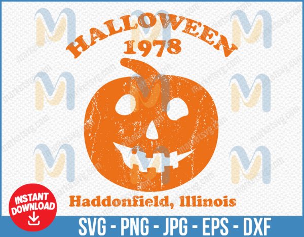 Halloween 1978 Pumkin svg, spooky gift myers pumpkin haddonfield lllinols Svg, Pumkin 1978 Svg, Halloween 1978 Svg